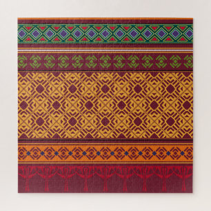 Quebra-cabeça África Ornamental Elegante: Padrão Étnico Indiano