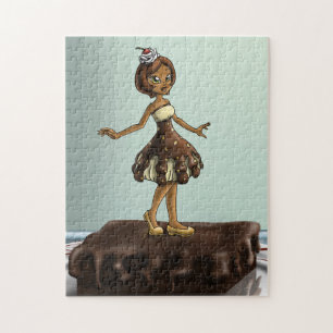 Quebra-cabeça African American Girl and Chocolate Sundae