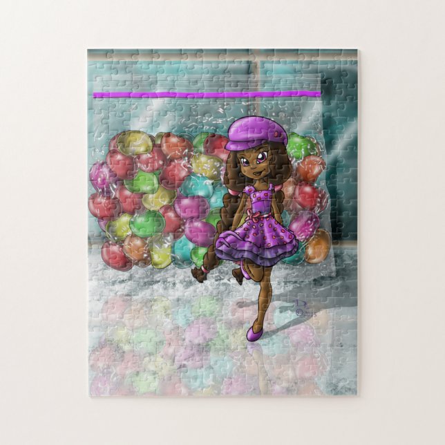 Quebra-cabeça African American Girl and Jellybeans (Vertical)
