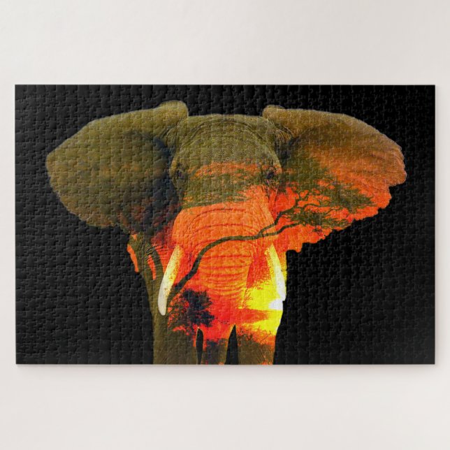 Quebra-cabeça African Elephant and the Serengeti (Horizontal)