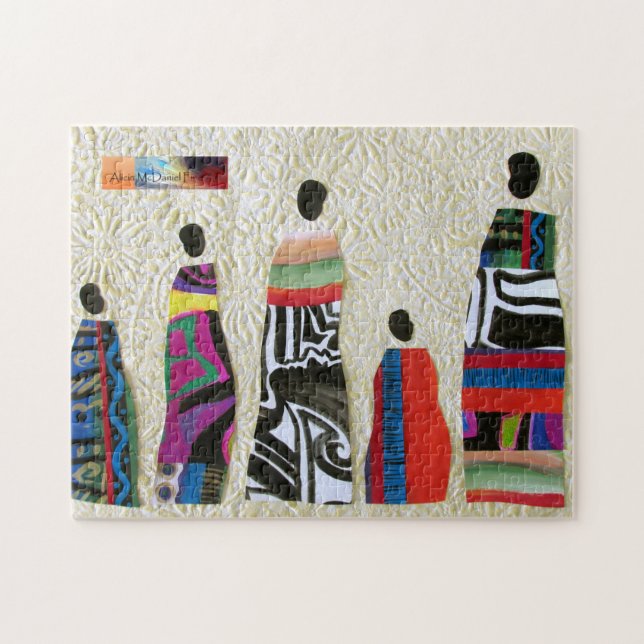 Quebra-cabeça African Family Collage by Alicia McDaniel Fine Art (Horizontal)