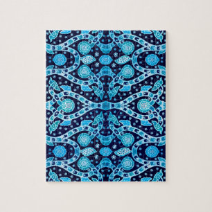Quebra-cabeça African Tribal Batik Blue