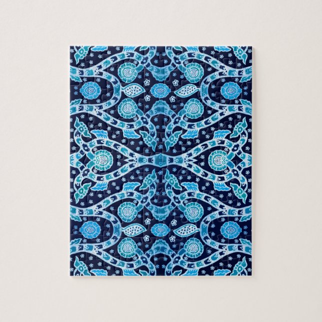 Quebra-cabeça African Tribal Batik Blue (Vertical)