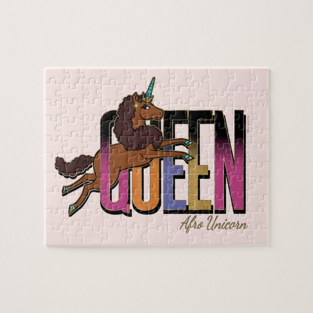 Quebra-cabeça Afro Unicorn Queen Design (Horizontal)