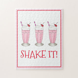 Quebra-cabeça Agite! Sorvete de Morango Rosa Milkshake