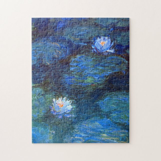 Quebra-cabeça Água Lily Pond em Blue Claude Monet Fine Art (Vertical)