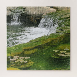Quebra-cabeça água, romance, paisagem, plantas, cachoeira, ásia