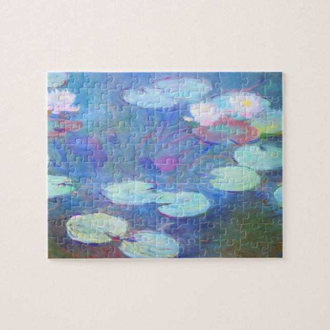Quebra-cabeça Água Rosa Lírios Monet Arte Fina (Horizontal)