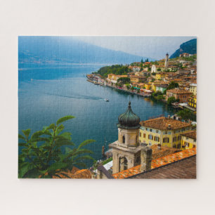 Quebra-cabeça Água San Benedetto Church Lake Garda, Itália