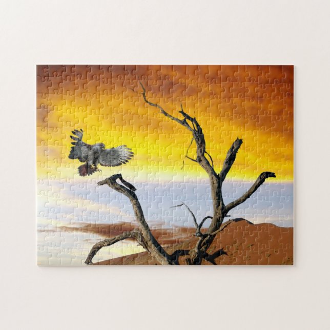 Quebra-cabeça Águia Africana. (Horizontal)