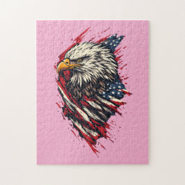 Quebra-cabeça Águia Americana Patriótica Vintage 4 de Julho