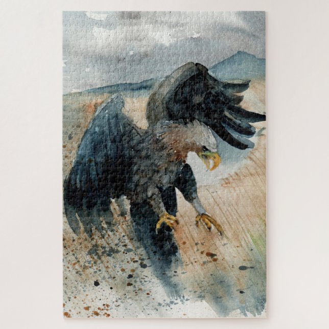 Quebra-cabeça águia-aquarela (Vertical)