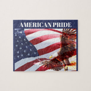Quebra-cabeça Águia Patriótica Americana Em Voo