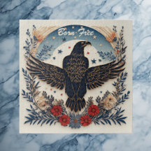 Águia Preta Patriótica Americana Vintage Marfim Ma