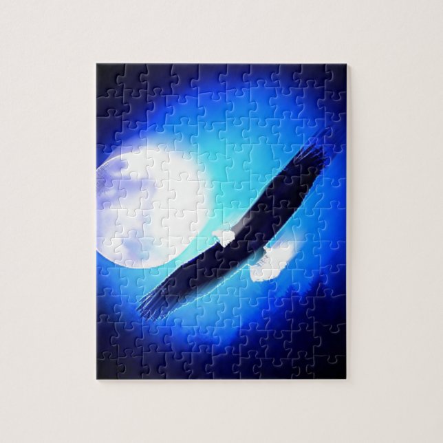 Quebra-cabeça Águia Voadora e Lua (Vertical)