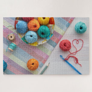 Quebra-cabeça Agulha Colorida de Yarn de Artesanato Crochet