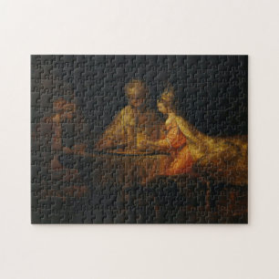 Quebra-cabeça Ahasuerus Haman Esther Rembrandt Barroco Bíblico