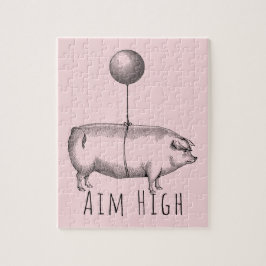 Quebra-cabeça Aim High Cute Pig and Balloon Inspirational