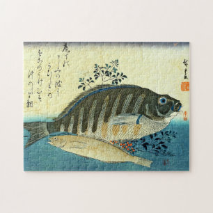 Quebra-cabeça Ainame & Shima-hata - Peixe Japonês de Hiroshige