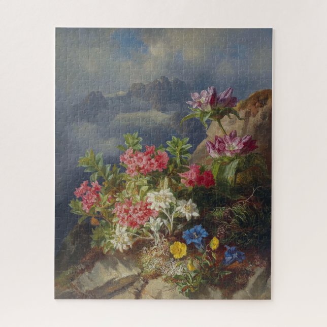 Quebra-cabeça Ainda com Flores Alpinas - Andreas Lach (Vertical)