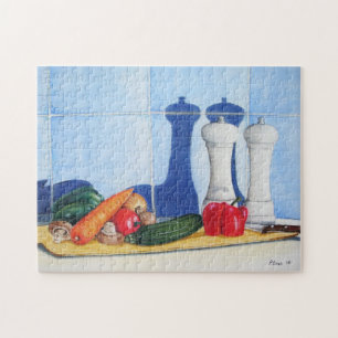Quebra-cabeça ainda vegatables da pintura da vida no conselho de