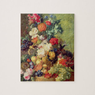 Quebra-cabeça Ainda vida com flores e fruta