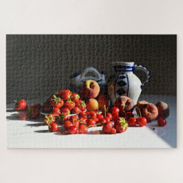 Quebra-cabeça Ainda viva com morangos, pêssegos e cerejas