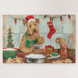 Quebra-cabeça Airedale Terrier Holiday Baking: Natal Festivo