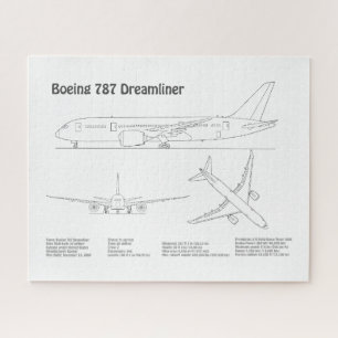 Quebra-cabeça Airliner 787 - Planos de desenho de projeto de avi