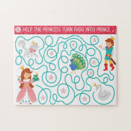 Quebra-cabeça Ajude A Princesa A Transformar O Sapo Em Crianças 