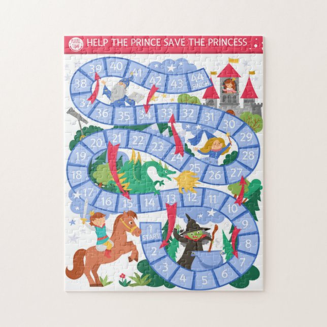 Quebra-cabeça Ajude O Príncipe A Salvar A Princesa Da Bruxa (Vertical)