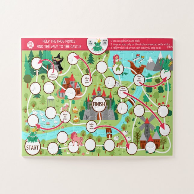 Quebra-cabeça Ajude O Príncipe Sapo A Chegar Ao Jogo Do Castelo (Horizontal)