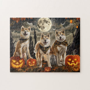 Quebra-cabeça Akita Halloween Assustador