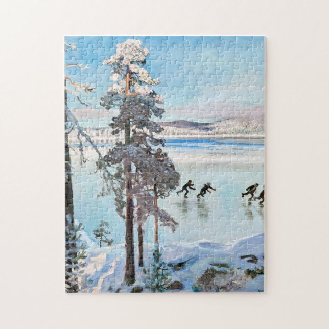 Quebra-cabeça Akseli Gallen-Kallela - Patinadores perto de Kalel (Vertical)