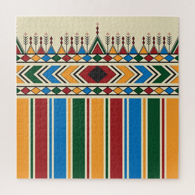 Quebra-cabeça Al-Qatt Al-Asiri inspirou um padrão geométrico. (Vertical)