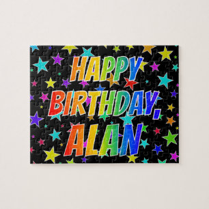 Quebra-cabeça "ALAN" First Name, Fun "HAPPY BIRTHDAY"