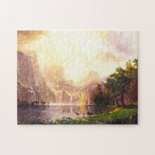Quebra-cabeça Albert Bierstadt entre a serra Nevada