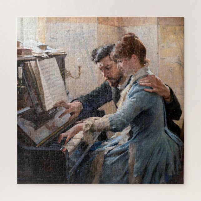 Quebra-cabeça Albert Edelfelt - Playing the Piano (Vertical)