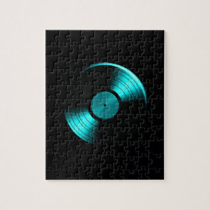 Quebra-cabeça Álbum gravado retro de vinil na cerceta