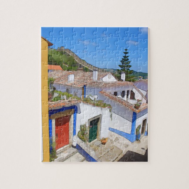 Quebra-cabeça aldeia aquarela (Vertical)