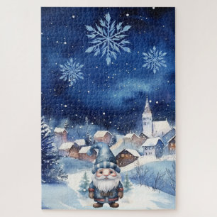 Quebra-cabeça Aldeia Azul Difícil de Natal e Gnomo