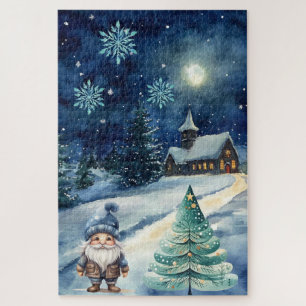 Quebra-cabeça Aldeia Azul Difícil de Natal e Gnomo