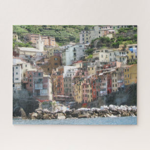 Quebra-cabeça Aldeia Costeira Italiana Riveria Colorida Seaside