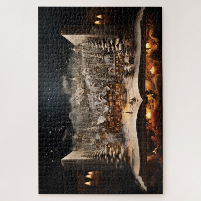 Quebra-cabeça Aldeia das Montanhas do Livro de Natal Candlelit (Vertical)