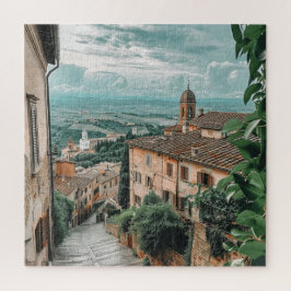 Quebra-cabeça Aldeia italiana Hilltop sobre Colinas Rolantes