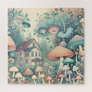 Quebra-cabeça Aldeia Whimsical bonito de Núcleo de Algodão