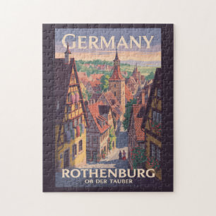 Quebra-cabeça Alemanha Rothenburg ob der Tauber Ilustração Arte
