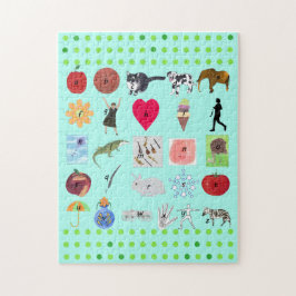 Quebra-cabeça alfabéticos com imagens e letras