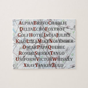 Quebra-cabeça Alfabeto Aéreo, Alfabeto Fonético para Pilotos