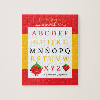 Quebra-cabeça Alfabeto Espanhol Puzzle Infantil Tomates Fofos